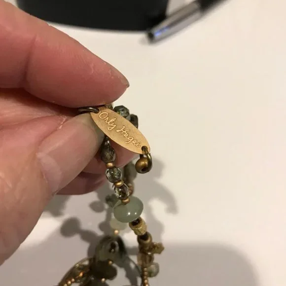 Orly Hagai Antique Gold-Tone Semi Precious Stone Bead Bracelet - Picture 3 of 11